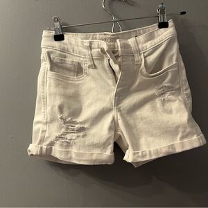 Arizona Jean Company Cream Distressed Jean Shorts